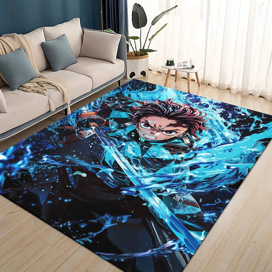 27 Style Demon S-Slayer Cartoon Kamado Nezuko Anime Carpet Rug for Living Room Bedroom Home Sofa Decoration,Non-Slip Floor Mat